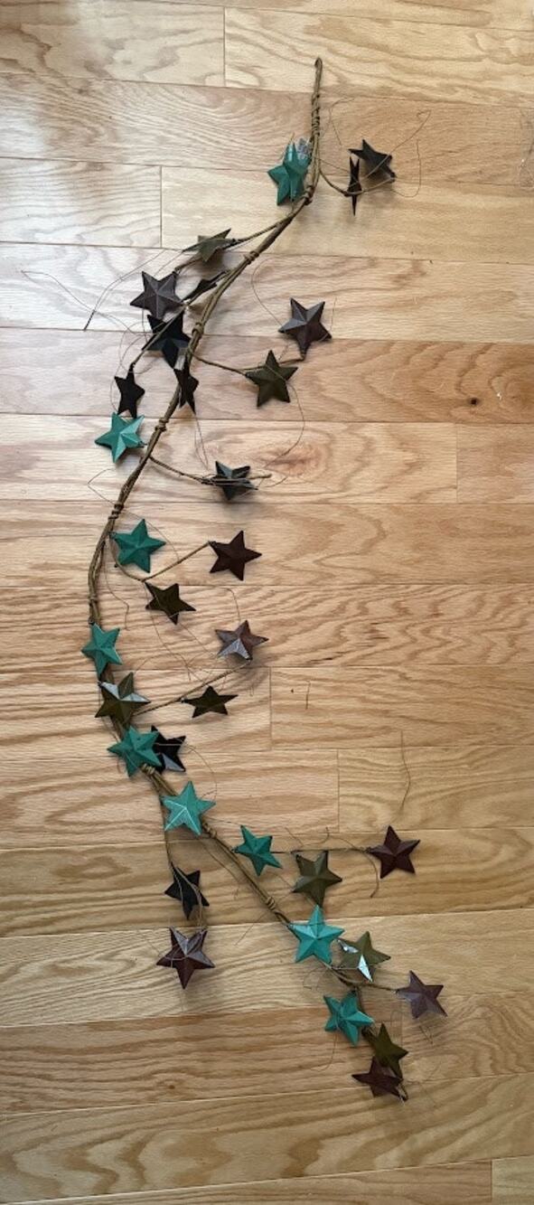 5 ft Coastal Garland with Metal Stars
